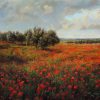 Landscape painting of Poppies in Spain