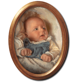 Portrait à l'huile d'un bébé. © Manuel Sosa 2023