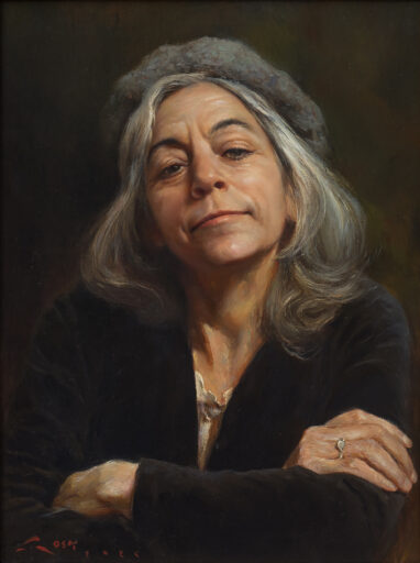 retrato en óleo de la famosa escritora Carmen Martín Gaite