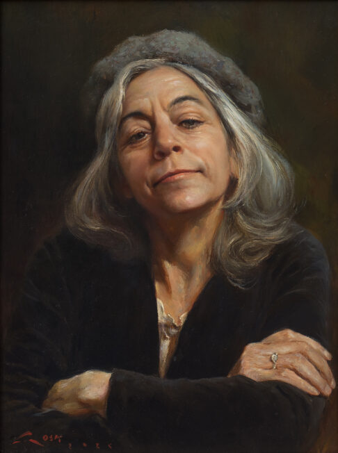 retrato en óleo de la famosa escritora Carmen Martín Gaite