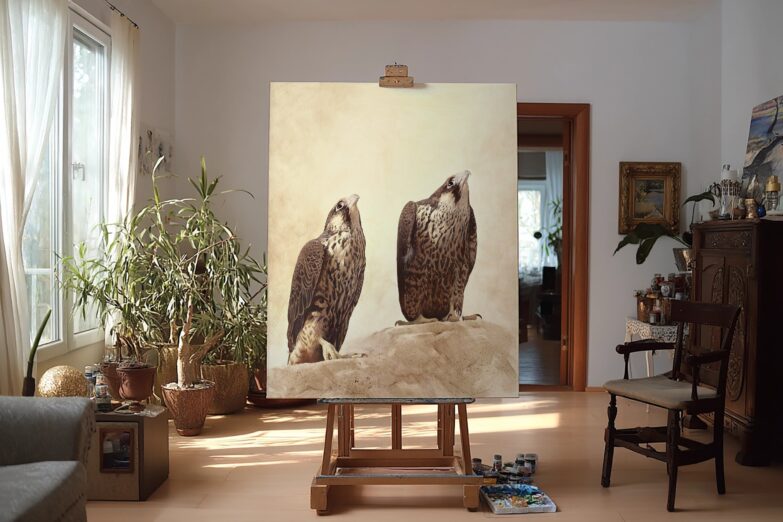 halcones de halcon peregrino - pinturas