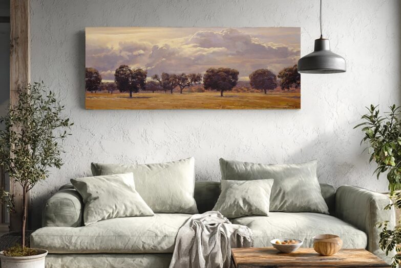 Dehesa – Tierras de Monfrague - Encinares - Extremadura - lamina en bastidor