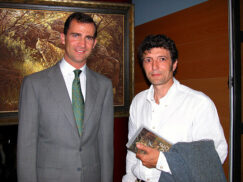 Le peintre Manuel Sosa avec le roi d'Espagne